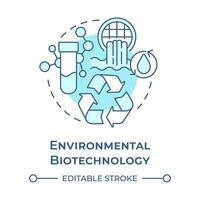 Environmental biotechnology soft blue concept icon. Wastewater treatment. Bioremediation. Waste recycling. Round shape line illustration. Abstract idea. Graphic design. Easy to use in presentation vector