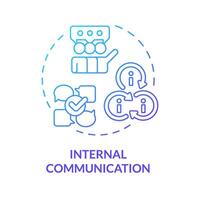 Internal communication blue gradient concept icon. Clearer, more efficient exchanges of information. Round shape line illustration. Abstract idea. Graphic design. Easy to use in promotional material vector