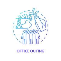 Office outing blue gradient concept icon. Employee recognition. Team building. Leisure activity. Corporate event. Round shape line illustration. Abstract idea. Graphic design. Easy to use vector