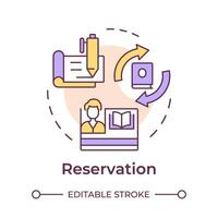 Reservation multi color concept icon. Book circulation, personalized services. Library management. Round shape line illustration. Abstract idea. Graphic design. Easy to use in infographic, blog post vector