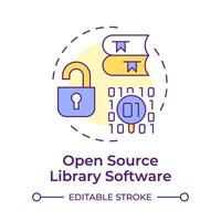 Open source library software multi color concept icon. Security measures, access control. Round shape line illustration. Abstract idea. Graphic design. Easy to use in infographic, blog post vector