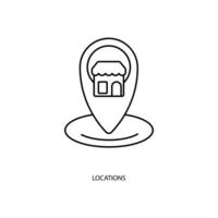 locations concept line icon. Simple element illustration. locations concept outline symbol design. vector