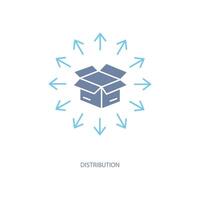 distribution concept line icon. Simple element illustration. distribution concept outline symbol design. vector