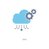 saas concept line icon. Simple element illustration. saas concept outline symbol design. vector