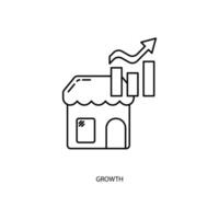 crecimiento concepto línea icono. sencillo elemento ilustración. crecimiento concepto contorno símbolo diseño. vector