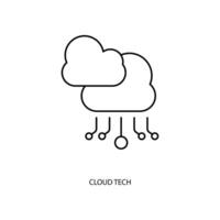 cloud tech concept line icon. Simple element illustration. cloud tech concept outline symbol design. vector