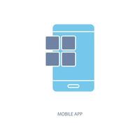 mobile app concept line icon. Simple element illustration. mobile app concept outline symbol design. vector