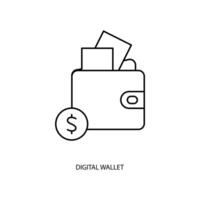 digital wallet concept line icon. Simple element illustration. digital wallet concept outline symbol design. vector