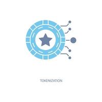 tokenization concept line icon. Simple element illustration. tokenization concept outline symbol design. vector