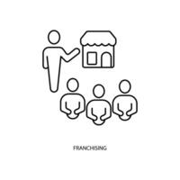 franchising concept line icon. Simple element illustration. franchising concept outline symbol design. vector