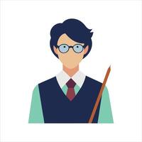 Professional Teacher Avatar Illustration for Education Concept vector