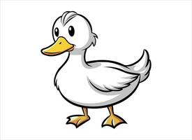 cartoon duck on white background vector