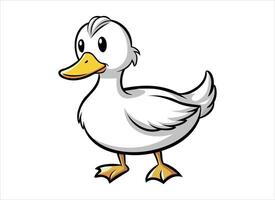 dibujos animados Pato en blanco antecedentes vector