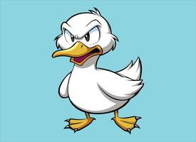 dibujos animados Pato en blanco antecedentes vector