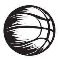 a black and white drawing of a basketball with a white background vector