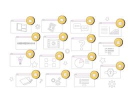 gamificación en en línea educación. aprendizaje administración sistema. vector