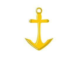 Cute hand drawn ship's anchor. Flat illustration isolated on white background. Doodle drawing. vector