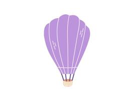 Cute hand drawn hot air balloon. Flat illustration isolated on white background. Doodle drawing. vector