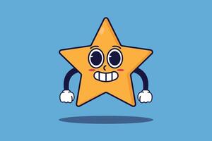 Star cartoon character with happy face vector