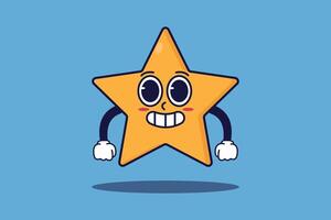 Star cartoon character with happy face vector