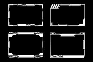 Hud frame futuristic game target borders scifi empty banners vector