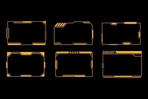 Futuristic frame collection scifi cyberpunk style vector