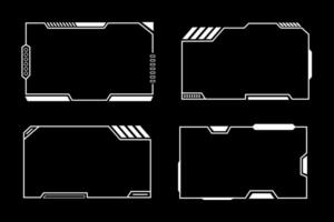 Hud frame futuristic game target borders scifi empty banners vector