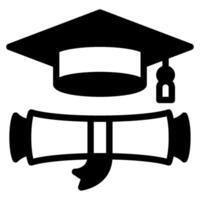 graduación icono ilustración, para web, aplicación, infografía, etc vector