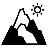 montaña icono ilustración, para web, aplicación, infografía, etc vector