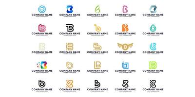 collection of letter B monogram logo designs for companies vector