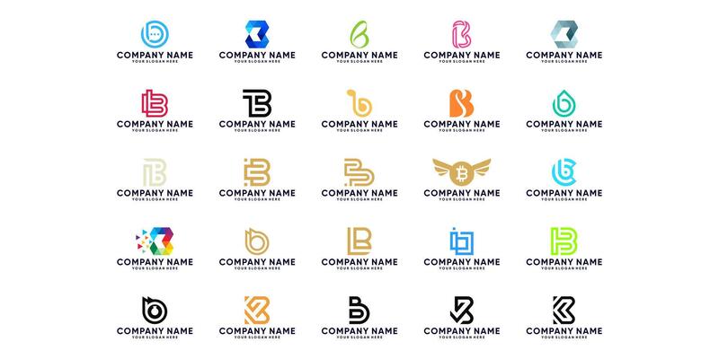 collection of letter B monogram logo designs for companies