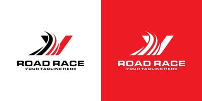 letter V and asphalt road logo design, racing logo, for automotive, racing, sports vector