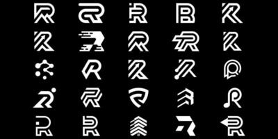 collection of letter R monogram designs, icons for consulting and financial business vector