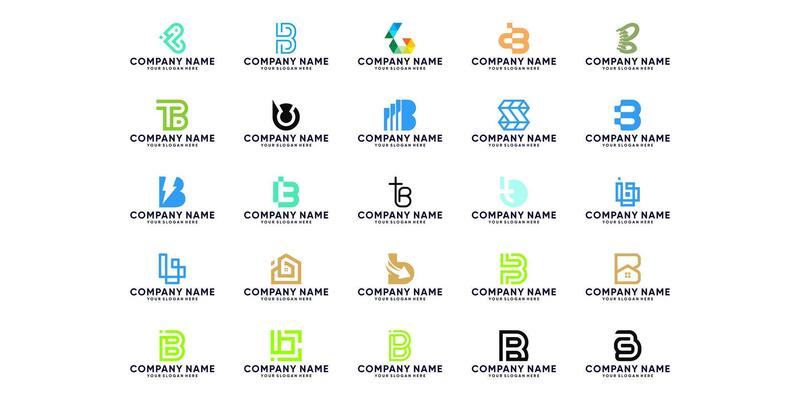 inspiration for letter B logo design collection, modern icons