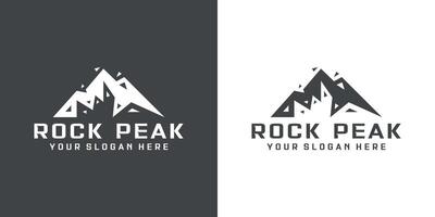 rock mountain logo design, rock peak vector