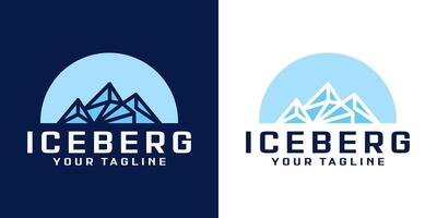 silhouette of iceberg rock logo design vector