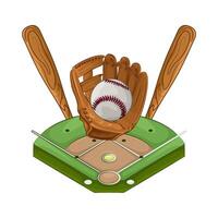 Illustration of baseball field vector