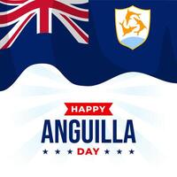 Happy Anguilla Day illustration background. eps 10 vector