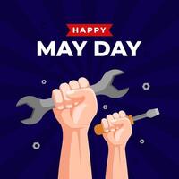 Illustration Happy May Day. eps 10 vector