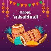 Happy Vaisakhadi Illustration background. eps 10 vector