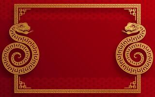 Happy chinese new year 2025 the snake zodiac sign with flower,lantern,asian elements red paper cut style on color background. vector