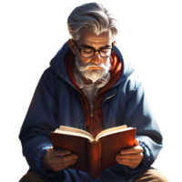 Reading a book png