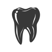 AI generated Silhouette cavity tooth black color only full body png