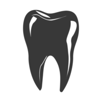 AI generated Silhouette cavity tooth black color only full body png