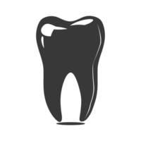 AI generated Silhouette cavity tooth black color only full body png