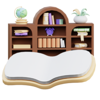 Book Rack 3D Icon Illustration for Web,App, etc png