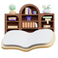 boek rek 3d icoon illustratie voor web applicatie, enz png