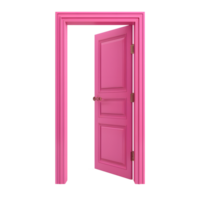 ein lebendig solide farbig geöffnet Tür auf ein transparent Hintergrund png