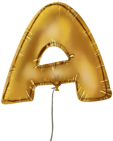 Gold Ballon Brief ein zu z auf transparent Hintergrund png