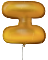 ouro balão carta uma para z em transparente fundo png